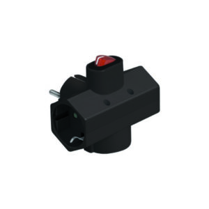 Αντάπτορας ρεύματος σούκο ΤΑΦ 3 θέσεων με διακόπτη SAS μαύρο