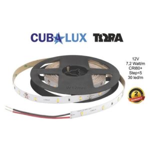Ταινία LED 7.2 Watt 12V ψυχρό λευκό CUBALUX