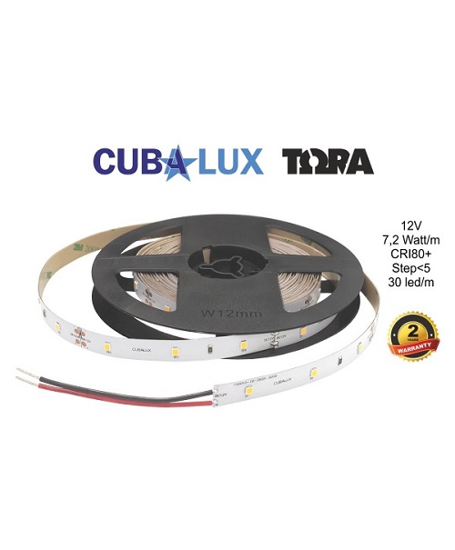 Ταινία LED 7.2 Watt 12V ψυχρό λευκό CUBALUX