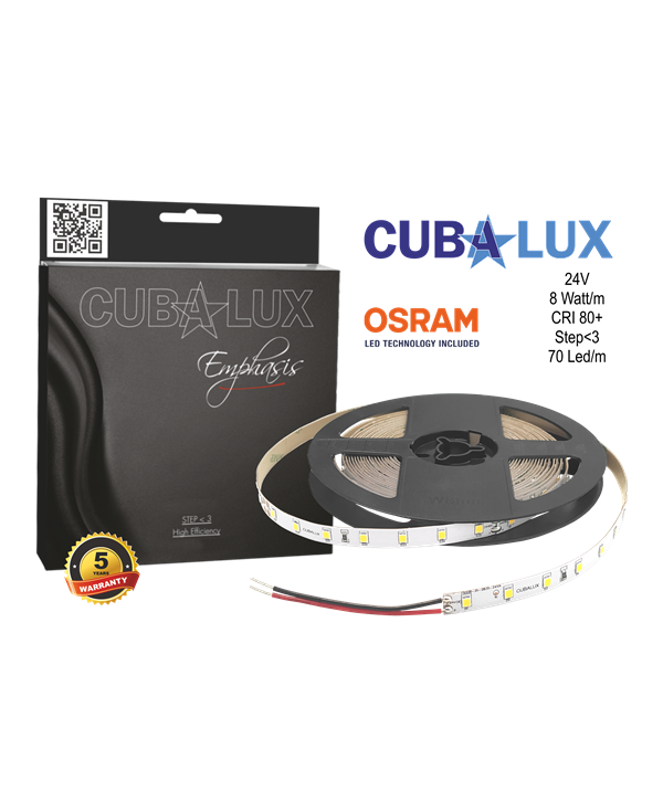 Ταινία LED 8 Watt 24V ουδέτερο λευκό CUBALUX Emphasis