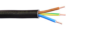 Καλώδιο ΝΥΥ (E1VV-U) 3*1,5mm² μαύρο