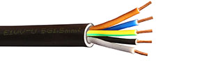 Καλώδιο ΝΥΥ (E1VV-U) 5*1,5mm² μαύρο