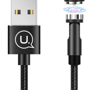 Καλώδιο USB σε Type C μαγνητικό περιστρεφόμενο USAMS μαύρο
