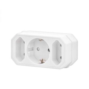 Αντάπτορας ρεύματος σούκο οριζόντιος 3 θέσεων SAS λευκό