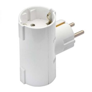 Αντάπτορας ρεύματος σούκο κάθετος 2 θέσεων κλασσικός SAS λευκό