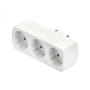 Αντάπτορας ρεύματος σούκο οριζόντιος 3 θέσεων SAS λευκό