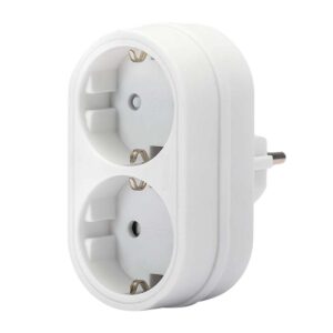 Αντάπτορας ρεύματος σούκο κάθετο 2 θέσεων SAS λευκό