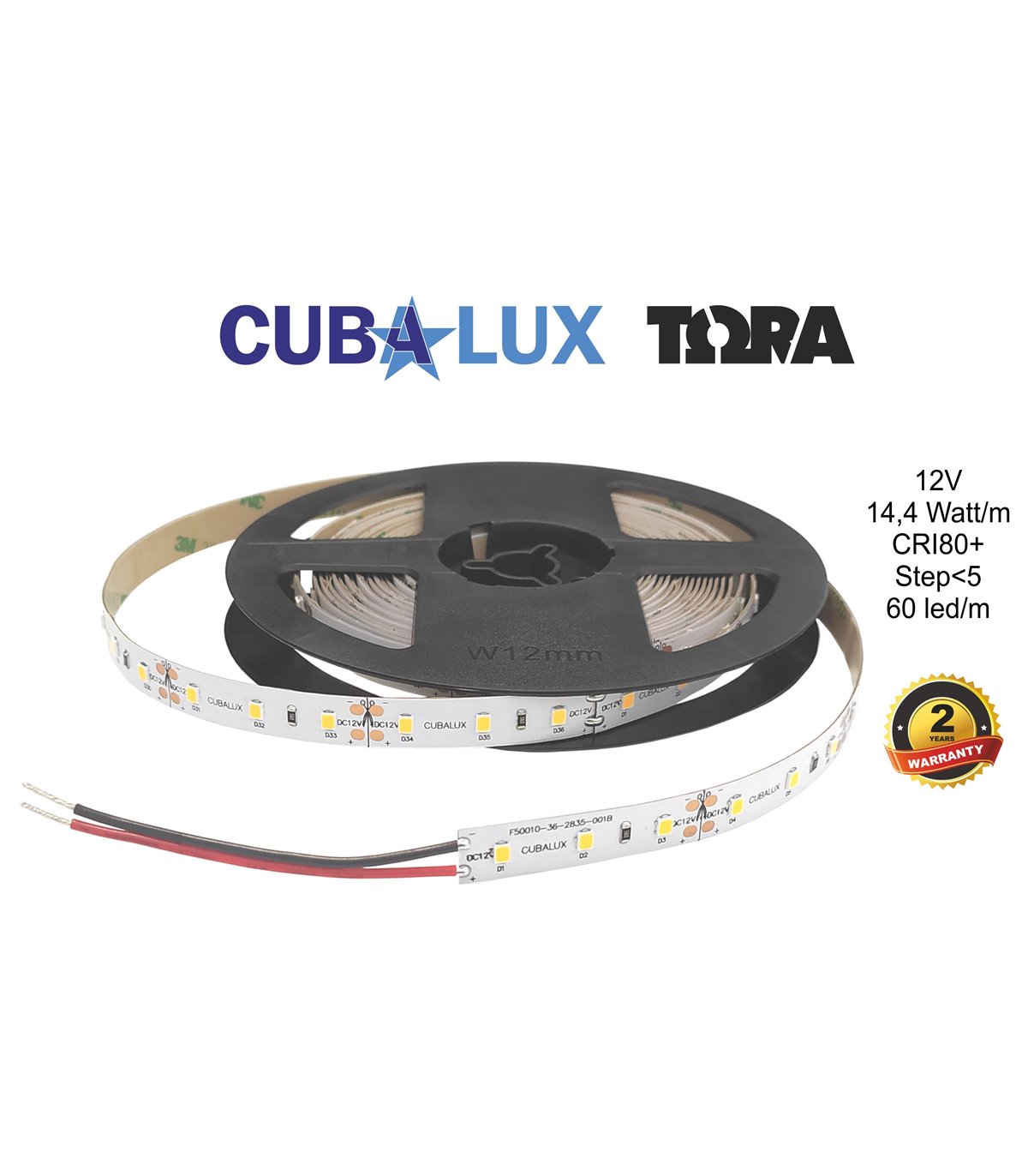 Ταινία LED 12 Watt 12V ψυχρό λευκό CUBALUX