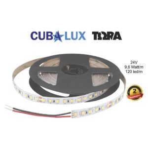 Ταινία LED 9,6 Watt 24V θερμό λευκό CRI80 IP20 120LED/M CUBALUX