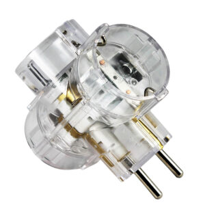 Αντάπτορας ρεύματος σούκο κάθετο 3 θέσεων COMMEL διάφανο