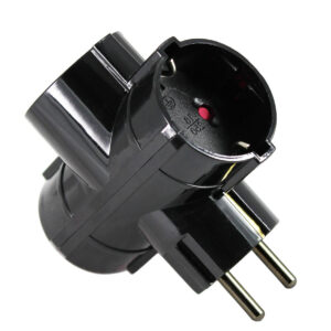 Αντάπτορας ρεύματος σούκο κάθετο 3 θέσεων COMMEL μαύρο