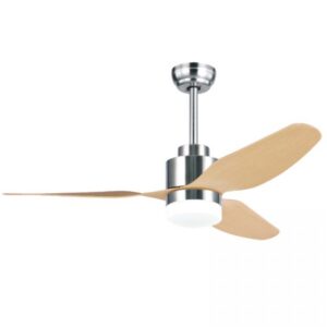 Ανεμιστήρας οροφής με LED φωτιστικό 18W inox-ξύλο Zambelis